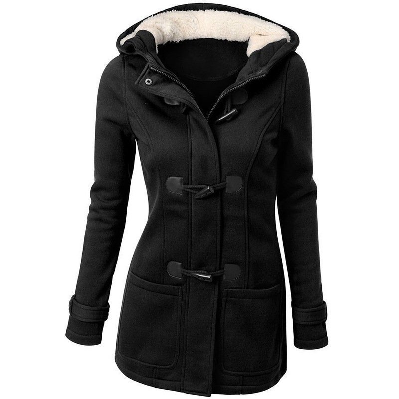 warm winter fur collar jackets women new horn button Long down coat women parka Plus Size female parka hoodies Women - Image 2