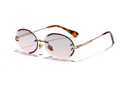 Women Oval crystal glasses eye ear ladies Rimless - Image 9