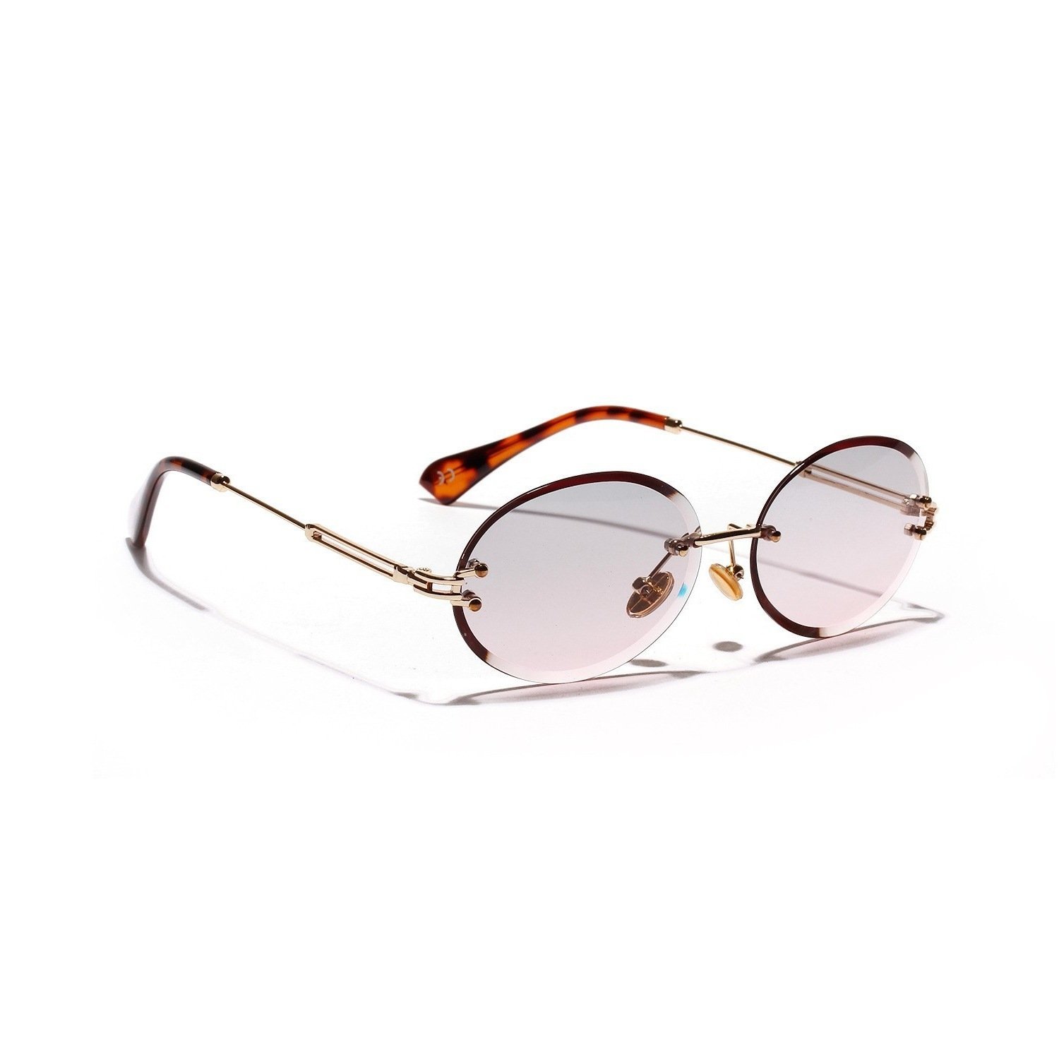 Women Oval crystal glasses eye ear ladies Rimless - Image 5