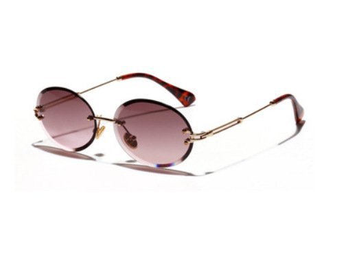 Women Oval crystal glasses eye ear ladies Rimless - Image 7