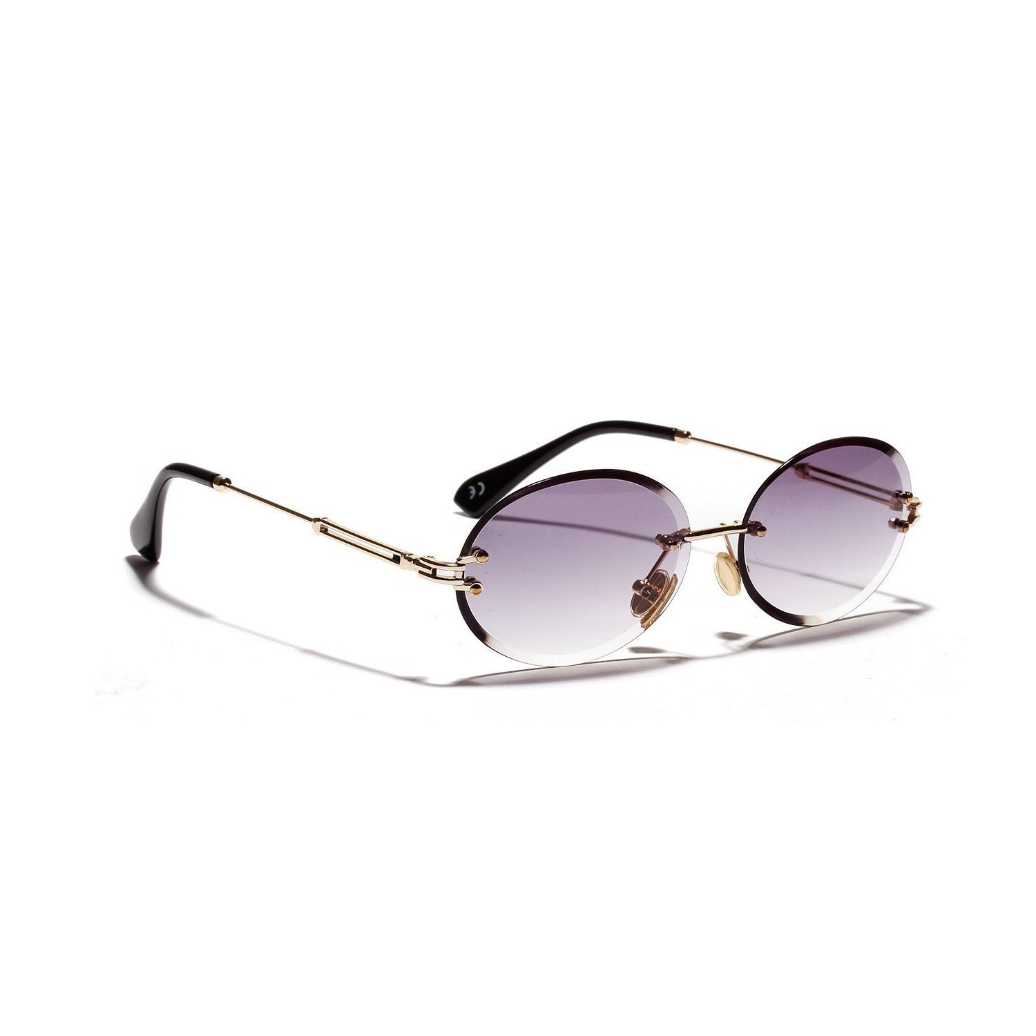 Women Oval crystal glasses eye ear ladies Rimless - Image 3