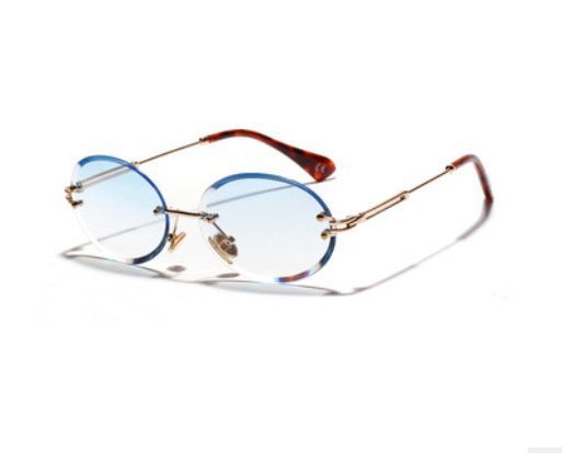 Women Oval crystal glasses eye ear ladies Rimless - Image 6