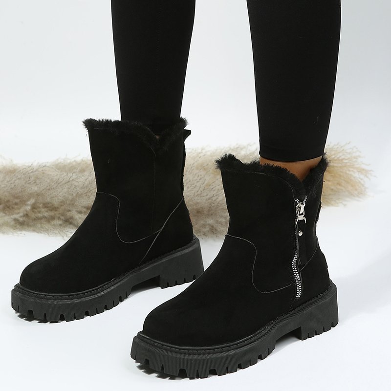 Thick Plush Snow Boots Women Faux Suede Non-slip Winter Shoes - Image 8