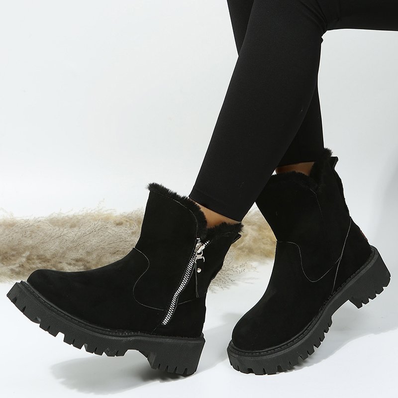 Thick Plush Snow Boots Women Faux Suede Non-slip Winter Shoes - Image 9