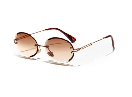 Women Oval crystal glasses eye ear ladies Rimless - Image 10