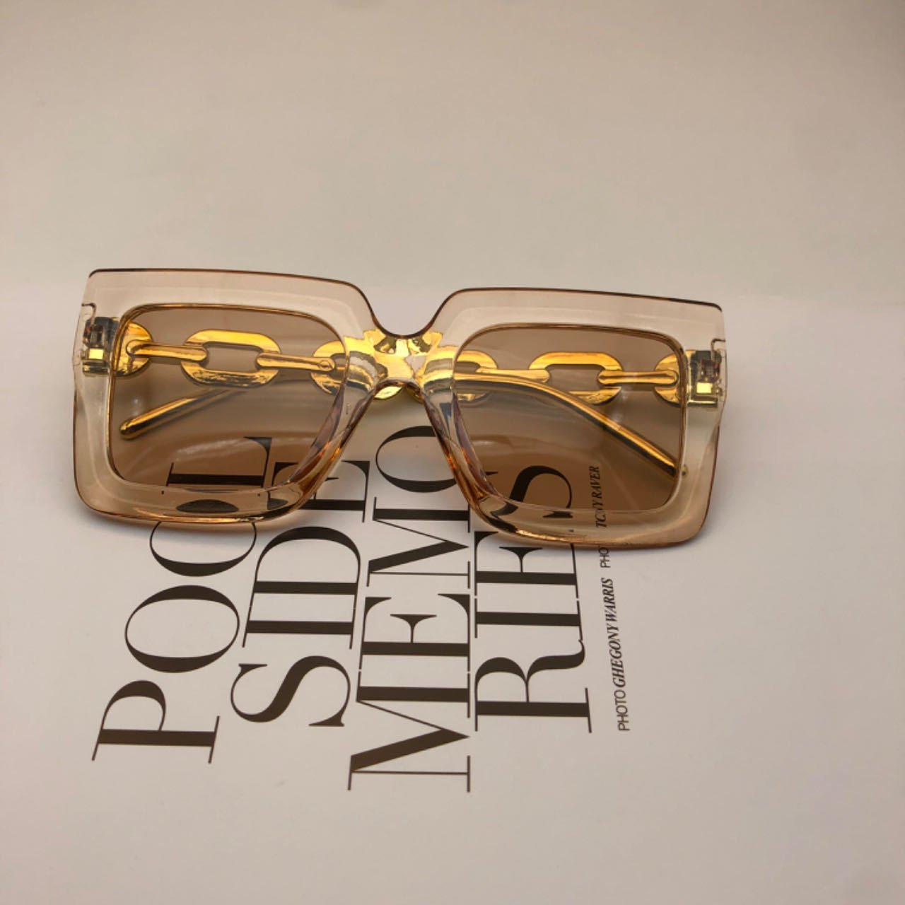Square Chain Sunglasses Sun Glasses Retro Personalized Fashion Sunglasses For Women - Image 4